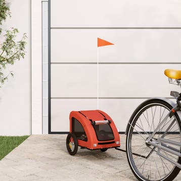 vidaXL Hondenfietstrailer oxford stof en ijzer oranje, Verzenden, Nieuw