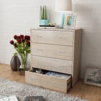 vidaXL Dressoir met 4 lades 60x30,5x71 cm eikenkleur, Verzenden, Nieuw