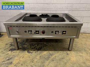 Table wok Nayati en acier inoxydable cuiseur wok 3 brûleurs, Verzenden