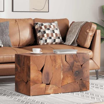 vidaXL Krukken 2 st. 40x40x45 cm massief teakhout bruin, Huis en Inrichting, Verzenden, Nieuw