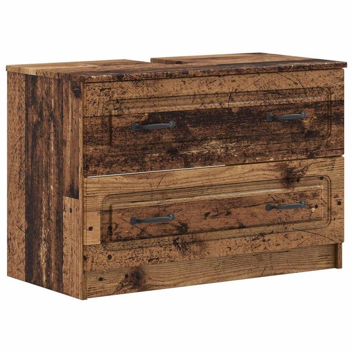 vidaXL Wastafel kabinet voor de badkamer UTRECHT Oud hout, Huis en Inrichting, Badkamer | Badkamermeubels, Nieuw, Verzenden