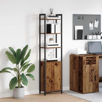vidaXL Boekenkast 6-laags 40 x 24 x 161 cm Bewerkt hout Oud, Verzenden
