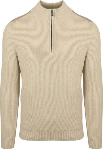 Suitable Half Zip Trui Patch Ecru maat Maat 52/54 (L) Heren, Maat 52/54 (L), Verzenden, Beige, Nieuw