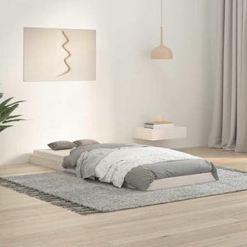 vidaXL Bedframe massief grenenhout wit 75x190 cm, Huis en Inrichting, Verzenden, Nieuw