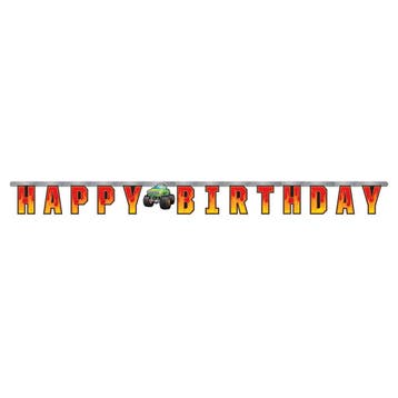 Monster Truck Letterslinger Happy Birthday 2m, Verzenden, Nieuw