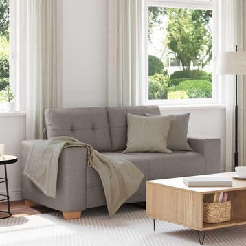 vidaXL Loveseat bank / zetel Taupe 160x77x82 cm Stof, Verzenden