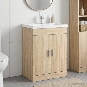 vidaXL Badkamer Onder Het Wastafel Kast Sonoma Eiken, Huis en Inrichting, Verzenden, Nieuw