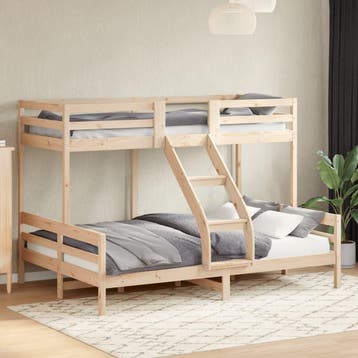 vidaXL Stapelbed massief grenenhout 80x200/140x200 cm, Verzenden, Nieuw