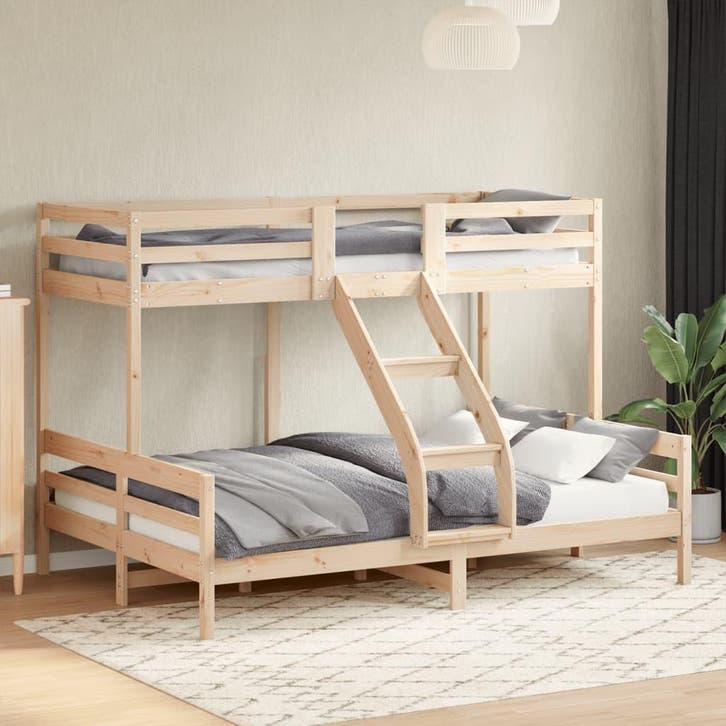 vidaXL Stapelbed massief grenenhout 80x200/140x200 cm, Maison & Meubles, Chambre à coucher | Lits, Envoi