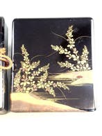 Gold lacquered document box and box for tanzaku slips -