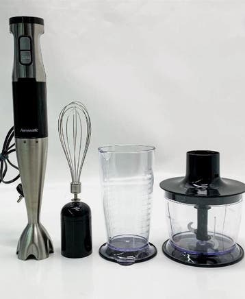 2dekans | Hanseatic Staafmixer 3-in-1 1000W – Zwart/Zilver –, Ophalen of Verzenden