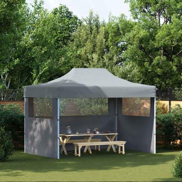vidaXL Partytent met 3 zijwanden inklapbaar 3x4 m staal, Tuin en Terras, Verzenden, Nieuw