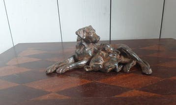 P. Chenet - Figuur - Hond - 16 cm - Brons