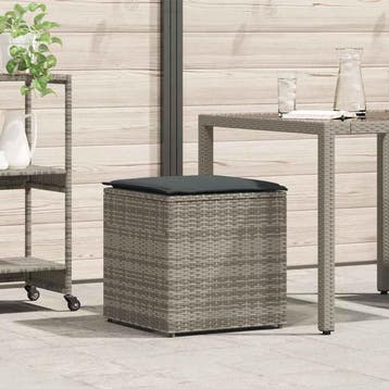 vidaXL Kussenbox met opslag Grijs 50 x 50 x 50 cm poly, Verzenden, Nieuw