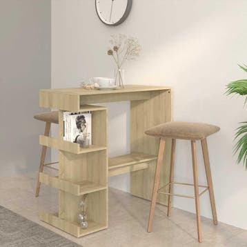 vidaXL Bartafel met opbergrek 100x50x101,5 cm hout sonoma, Verzenden