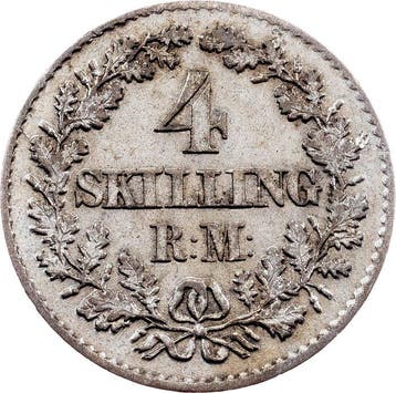 Denemarken. Christian IX. 4 Skilling Rigsmont 1871 (Zonder, Timbres & Monnaies