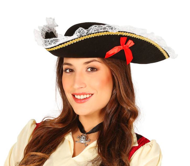 Piraten Hoed Zwart Dames, Hobby en Vrije tijd, Feestartikelen, Nieuw, Verzenden
