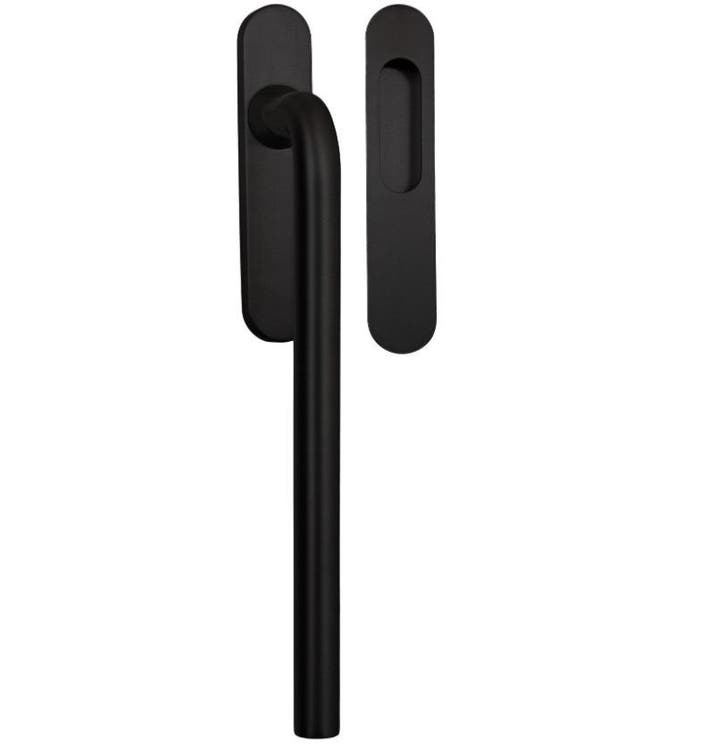 Hef/Schuifdeurbeslag Leona met schuifdeurkom rvs zwart, Doe-het-zelf en Bouw, Deuren en Vliegenramen, Nieuw