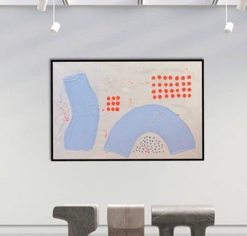 Stefanie Raus - Hellblau Orange 1940 XXL, Antiek en Kunst