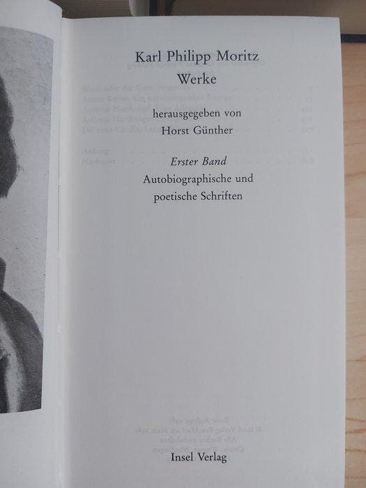 Karl Philipp Moritz - Werke - 1981-1981, Antiquités & Art, Antiquités | Livres & Manuscrits
