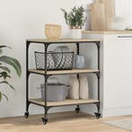 vidaXL Keuken Trolley Sonoma Eik 60 x 41 x 76 cm Bewerkt, Verzenden, Nieuw