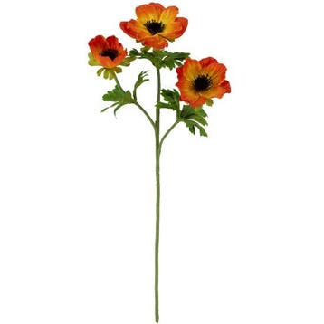 Anemoon Oranje Zijdenbloem 56 cm per stuk, Nieuw