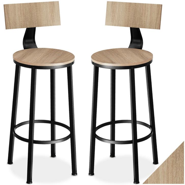 Barkrukken Poole - Industrieel licht hout, eiken Sonoma, Maison & Meubles, Tabourets de bar, Envoi