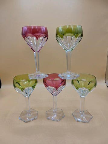 Val Saint Lambert - Wijnglas (5) - Kristal, Antiek en Kunst