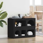 vidaXL Dressoir Zwart 80.5 x 35 x 59 cm Bewerkt hout, Huis en Inrichting, Kasten | Dressoirs, Verzenden, Nieuw
