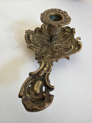 Kaarsenhouder Imperial Massief Brons Palmatory - Brons, Antiek en Kunst