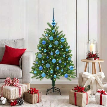 vidaXL Kerstboom met 150 LED met standaard Groen 120 cm PE, Verzenden