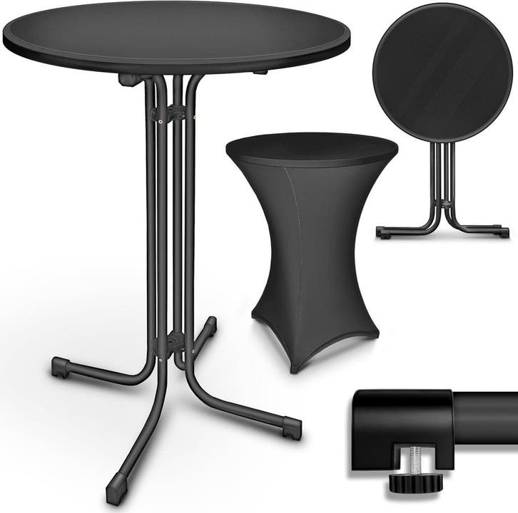 Statafel - Bartafel - Partytafel - 80 cm - Zwart - Tillvex®, Maison & Meubles, Tables | Tables mange-debout, Envoi