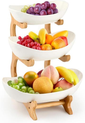 Meesoga Fruitetagere bamboe | Tweede kansje, OP=OP, Maison & Meubles, Verzenden