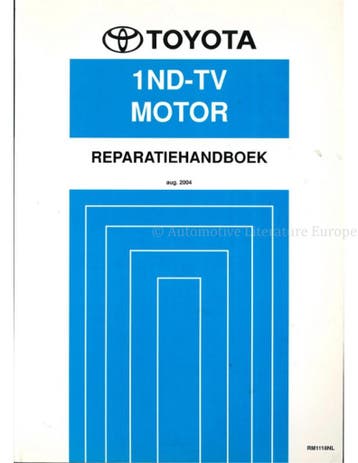 2004 TOYOTA COROLLA 1ND-TV MOTOR WERKPLAATSHANDBOEK
