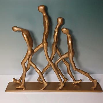 sculptuur, Les passants after Alberto Giacometti - 31 cm -