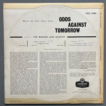 The Modern Jazz Quartet - Odds Against Tomorrow (First UK, Cd's en Dvd's, Nieuw in verpakking