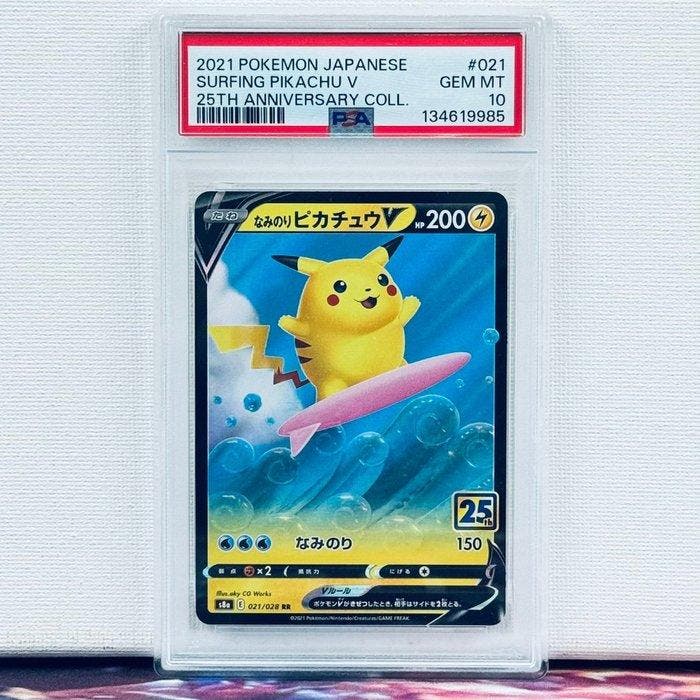 Pokémon Graded card - Surfing Pikachu 021 - Pokémon - PSA 10, Hobby en Vrije tijd, Verzamelkaartspellen | Pokémon