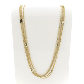 Bicolor gouden fantasie schakelketting, Ophalen of Verzenden, Gebruikt, Goud, Goud