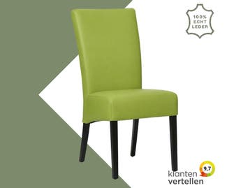 Leren eetkamerstoel Just - Toledo Lime (felgroen) - Poten, Overige kleuren, Bohemian, Eigentijds, Klassiek, Retro, Romantisch, Scandinavisch