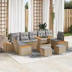 vidaXL Tuinbank Set met kussen met opslag 10 pcs Beige Poly, Verzenden