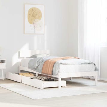vidaXL Bedframe zonder matras massief grenenhout wit 90x190, Verzenden