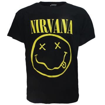 Nirvana Yellow Smiley T-Shirt - Officiële Merchandise, Nieuw