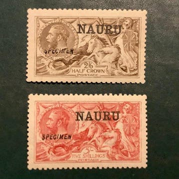 Nauru 1916 - Seehorses met specimen opdruk - MH - SG 19 en