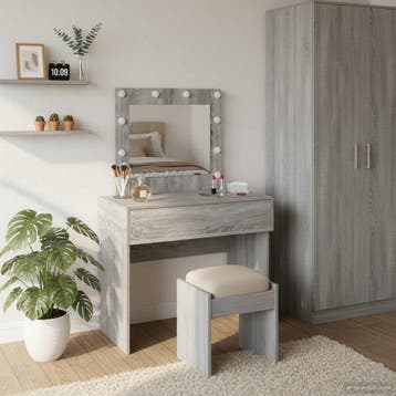 vidaXL Kaptafel Grijs 83 x 40 x 70 cm Bewerkt hout, Verzenden