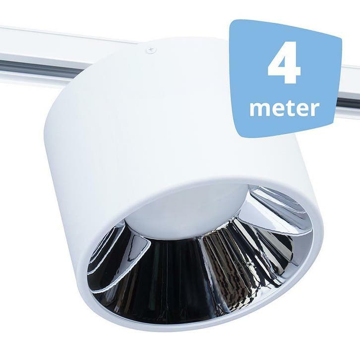 *TIP*  LED midden RAILVERLICHTING BUSS wit 4 SPOTS + 4M RAI, Huis en Inrichting, Lampen | Spots, Ophalen of Verzenden