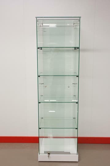 *TIP*  Italiaanse glossy wit vitrinekast op wielen S-VSK-00, Ophalen of Verzenden