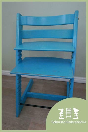 GEBRUIKTE: Stokke Tripp Trapp lichtblauw / Blue, Kinderen en Baby's, Verzenden, Zo goed als nieuw, Meegroeistoel, Stoelverkleiner