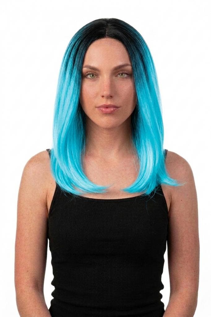 KIMU® Luxe Blauw Zwarte Pruik Curtain Bangs Pony Schouderlen, Vêtements | Femmes, Costumes de carnaval & Vêtements de fête, Enlèvement ou Envoi