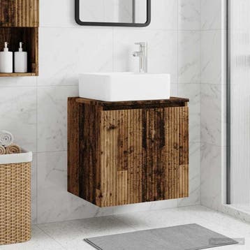 vidaXL Wandgemonteerde wastafel van een meubel Oud hout, Verzenden, Nieuw