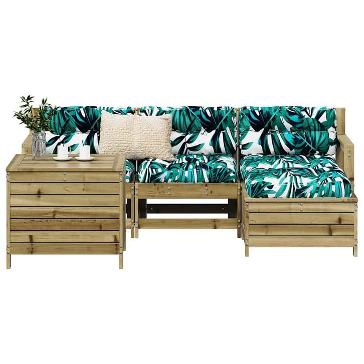 vidaXL 5-delige Loungeset geïmpregneerd grenenhout, Tuin en Terras, Tuinsets en Loungesets, Loungeset, Nieuw, Verzenden